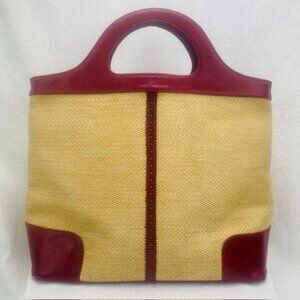 Rafe New York Tote Satchel Bag - Red Tan 16" X 11"